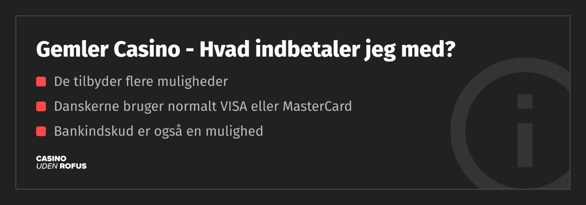 indbetaling på gemler casino