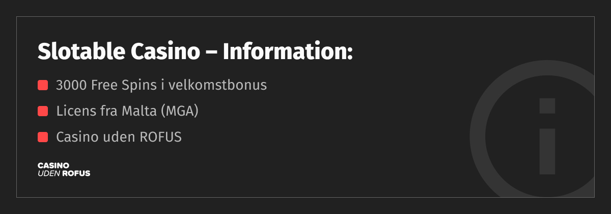 slotable casino information