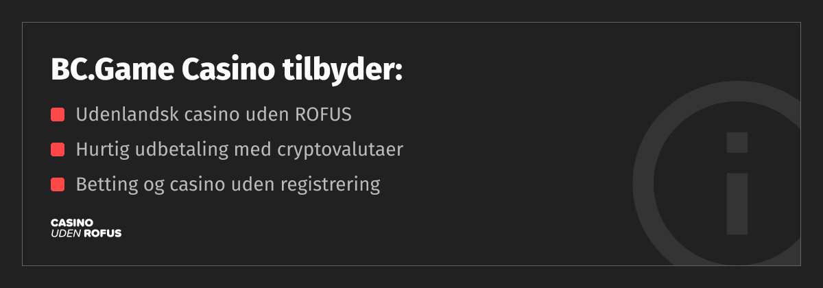 bc game casino forsyning