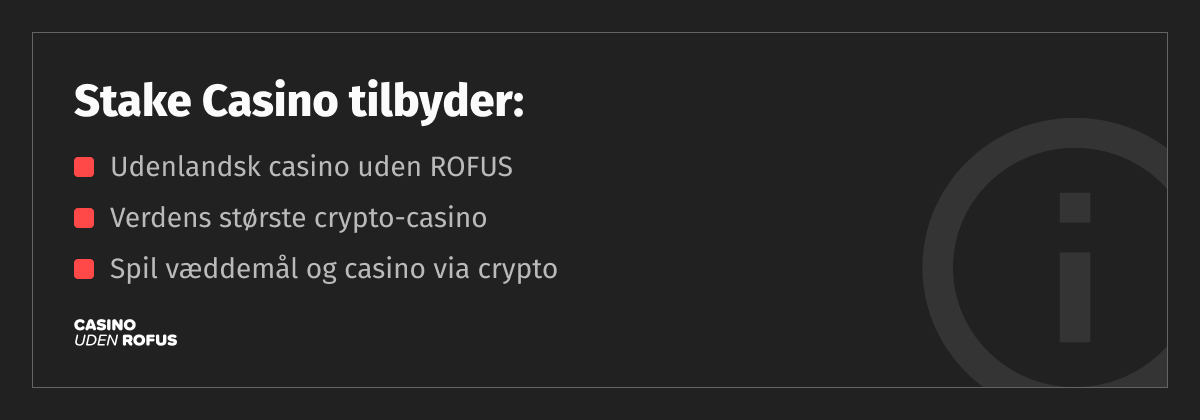 stake casino forsyning