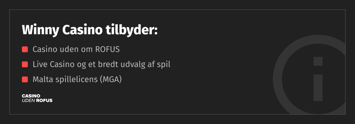 winny casino forsyning