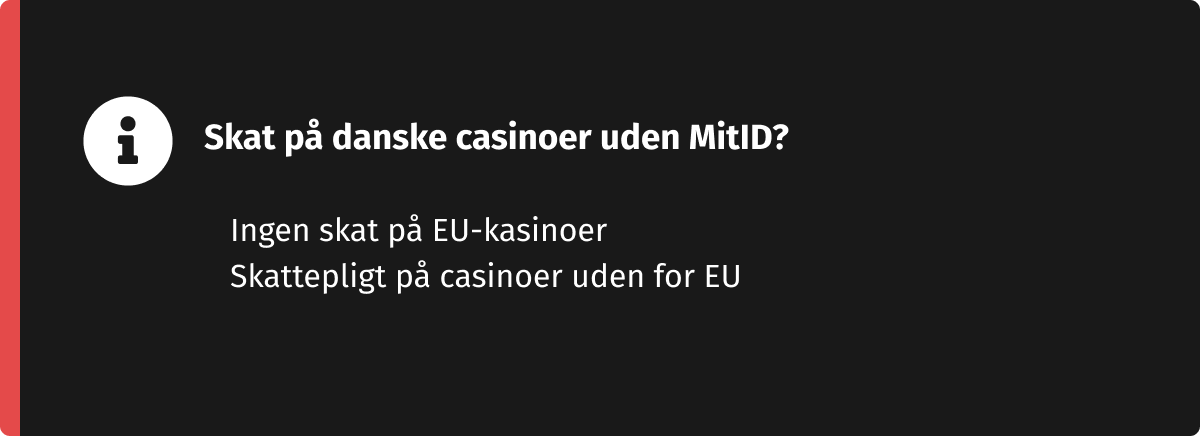 skat på casinoer uden mitid danske